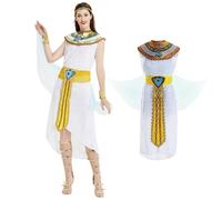 Comebachome Costume Cléopâtre doré taille unique pour femme, tenue d'Halloween égyptienne