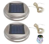 Comebachome Dessus de remplacement de lumière solaire, 2 pièces rechange lumière lanterne solaire pot Mason 8 cm pour accessoires lanternes suspendues extérieures bricolage (lumières colorée