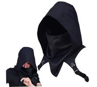 Comebachome Écharpe à capuche Cyber Cowl taille unique, cache-cou pour costume médiéval d'assassin pour Halloween Cosplay