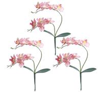 Comebachome Fausse orchidée, 3pcs 18 Pouces artificielles Branches d'orchidées, Tige de Fleurs phalaenopsis réaliste, Fausse orchidée pour la pièce maîtresse de Mariage décor (Rose Clair)