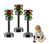 Comebachome Feu de Circulation 3 pièces pour Enfants, Mini Jouet de signalisation routière avec Son, Cadeau fête pour l'éducation précoce des Tout-Petits, Statues Vacances