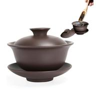 Comebachome Gaiwan TeaCup 5oz Zisha Purple Clay Chinese Tea tasse de thé 3.9x3.2 Bol à thé kungfu avec couvercle et soucoupe Gaiwan Gaiwan Gaiwan Tasse de thé chinois, Gaiwan