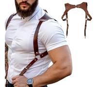 Comebachome Horness pour hommes Brans de poitrine, harnais de carrosserie en cuir PU avec clip, harnais d'épaule réglables pour la chemise pour hommes, Performance club nuit