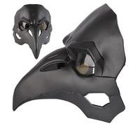 Comebachome Masque de corbeau de docteur la peste Steampunk, cosplay corbeau à bec long pour mascarade d'Halloween