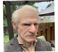 Comebachome Masque vieil homme, masques de vieil homme réaliste en latex complet, casque de ride, masque de cosplay d'Halloween pour adultes