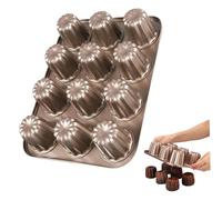 Comebachome Moules de Canne, 13,7x10.4 Pouce de Moule en Canne en Acier en Carbone, Moule à Canne à 12 cavité, Moule à Cuisson pour canneles gâteau à Muffins