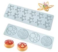 Comebachome Moules de Tuille 2pcs Fleur et moules de tuile géométriques Moules de dentelle en silicone pour décoration de gâteau DIY Easy release Moule de cuisson de qualité aliment