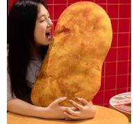 Comebachome Oreiller Alimentaire 25 pouces/60 cm en Forme de Poulet en Peluche - Nugget - Jouet Amusant et Mignon - Oreiller décoratif pour lit, canapé, décoration d'intérieur - S, Heimdekorationen