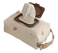 Comebachome Organisateur de sac à couches, pochette à couches et lingettes motif d'ours avec poignée, sac de rangement lingettes pour bébé brodées lavables et réutilisables pour voyage, décoration