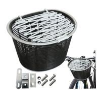 Comebachome Panier de vélo Avant, Panier de vélo Avant, Petit Panier de vélo, Panier de vélo en Osier tissé Panier Noir pour vélo avec Accessoires d'installation Noirs, Petit Panier de vélo