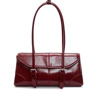 Comebachome Sac à bandoulière bordeaux, sac à bandoulière minimaliste en cuir PU avec bouton magnétique, main élégant de capacité pour les vacances, le travail, les rendez-vous, le shopping, la déco