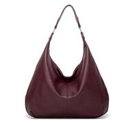 Comebachome Sac à bandoulière en cuir PU rouge vin sac à bandoulière avec fermeture glissière main mode léger vin rouge main pour le travail des femmes, les voyages, un usage quotidien