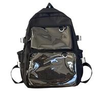 Comebachome Sac à dos à épingles, sac épingles en nylon 12x6x17 avec poches transparentes, dos léger avec sangle réglable pour adolescents filles garçons enfants, décor