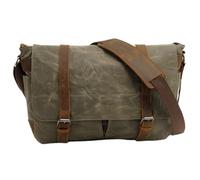 Comebachome Sac messager capacité pour homme, sac à bandoulière en toile imperméable de 38, 1 cm, sacoche vintage robuste pour voyage, travail, collège, vert, toile