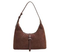 Comebachome Sacs à main en daim de capacité avec fermeture éclair, sac en daim marron à sangle réglable, sacs main rétro bandoulière pour femmes, Décor extérieur