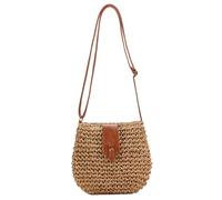 Comebachome Sacs à main en paille pour femmes, sac à bandoulière tissé boho 20x23cm avec bandoulière en cuir, sacs de plage d'été pour la date de voyage