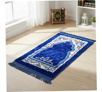 Comebachome Tapis de prière Musulman, Tapis de prière Extra épais et Doux pour Un Confort amélioré, Grand Islamique 31, 5 x 47 Pouces avec Support antidérapant, Bleu, Musulman, Islamique