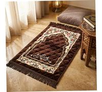 Comebachome Tapis de prière Musulman, Tapis de prière Extra épais et Doux pour Un Confort amélioré, Grand Islamique 31, 5 x 47 Pouces avec Support antidérapant, café, Musulman, Islamique
