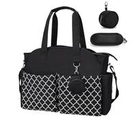 comeder Sacs à langer multifonctions, sac fourre-tout à langer pour bébé, grande capacité, étanche, sac à langer avec sac à tétine pour tous les accessoires de bébé, Noir , 15.7 × 11.4 in