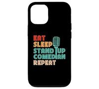 Comédienne Eat Sleep Stand Up | Microphone | Comic Comedy Coque pour iPhone 12/12 Pro