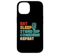 Comédienne Eat Sleep Stand Up | Microphone | Comic Comedy Coque pour iPhone 14