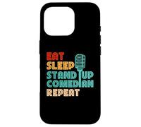 Comédienne Eat Sleep Stand Up | Microphone | Comic Comedy Coque pour iPhone 16 Pro