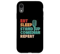 Comédienne Eat Sleep Stand Up | Microphone | Comic Comedy Coque pour iPhone XR