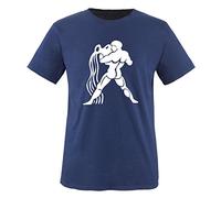 Comedy Shirts - Signe du Zodiaque - Verseau - Hommes T-Shirt - Marine/Blanc Taille L
