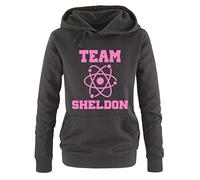 Comedy Shirts The Big BANG Theory Team Sheldon Sweat à capuche pour femme Taille S à XL - Noir - 40