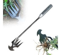 ComedyKing Désherbeur Manuel Acier Inoxydable Arrache Mauvaise Herbe，Arrache Pissenlit Couteau Désherbeur Outil de Râteau de Désherbage Désherbeurs Manuels Tire Racine Outils Jardinage (Blanc Court)