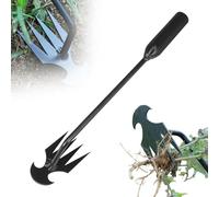 ComedyKing Désherbeur Manuel Acier Inoxydable Arrache Mauvaise Herbe，Arrache Pissenlit Couteau Désherbeur Outil de Râteau de Désherbage Désherbeurs Manuels Tire Racine Outils Jardinage (Short Noir)
