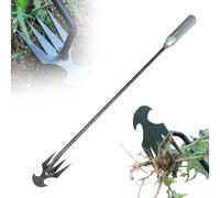 ComedyKing Désherbeur Manuel Acier Inoxydable Arrache Mauvaise Herbe，Arrache Pissenlit Couteau Désherbeur Outil de Râteau de Désherbage Désherbeurs Manuels Tire Racine Outils Jardinage (Blanc Long)