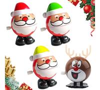 ComedyKing Jouets à remonter de Noël, Jouets Mécaniques en Forme des Cartoons Mignons de Noël, Petits Cadeaux de Table Noel, Cadeau d’Anniversaire Noël pour Enfant (4pcs-4)