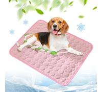 ComedyKing Tapis Rafraichissant Chien et Chats, Matelas Chien Tapis de Refroidissement en Soie Glacée Respirant Non Toxique, Coussin Lavable Durable Ice Silk Pet Cooling Mats (Rose foncé, M)