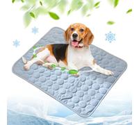 ComedyKing Tapis Rafraichissant Chien et Chats, Matelas Chien Tapis de Refroidissement en Soie Glacée Respirant Non Toxique, Coussin Lavable Durable Ice Silk Pet Cooling Mats (Bleu Clair, S)