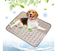 ComedyKing Tapis Rafraichissant Chien et Chats, Matelas Chien Tapis de Refroidissement en Soie Glacée Respirant Non Toxique, Coussin Lavable Durable Ice Silk Pet Cooling Mats (Gris Clair, XL)