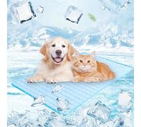 ComedyKing Tapis Rafraichissant Chien, Tapis fraicheur Chien Refrigerant Pet Cooling Mat, Étanche et Facile à Nettoyer, Convient aux Petits et Grands de Compagnie (Blau, S)