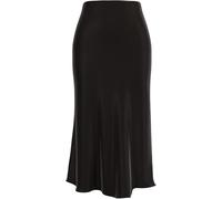 comefohome Jupe mi-longue d'été pour femme - Taille élastique dissimulée - Jupe léopard décontractée - Jupe midi - Jupe d'été - Jupe léopard, Noir , L