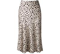 Comefohome Jupe Mi-longue d'Été pour Femme - Taille Élastique Dissimulée - Motif Léopard Décontractée - Midi - S