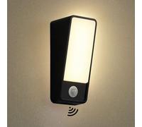 Comely 12W Applique Murale Intérieur/Extérieur avec Détecteur de Mouvement, IP65 Étanche Luminaire Extérieur, Aluminium Lampe Mural Exterieure pour Patio Terrasse Garage Porch, 3000K Blanc Chaud