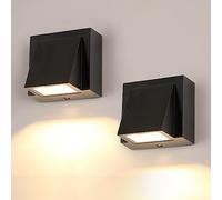 Comely 2 Pezzi Applique Murale Interieur/Exterieur, 5W COB Applique Murale Exterieur LED, IP65 Imperméable Lampe Murale Exterieur Pour Salon, Coucher, Jardin, Lumière Blanche Chaude 3000K