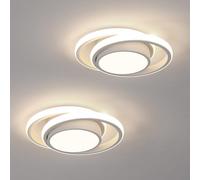 Comely 2 Pièces Plafonnier LED, Rond Lampe de plafond 32W 2350lm, Moderne Luminaire Plafonnier pour Couloir Coucher Salle de Bains Cuisine Salon, Lumière Naturelle 4500K, Diamètre 28cm