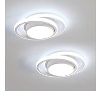 Comely 2 Pièces Plafonniers LED Moderne pour Chambre, Cuisine, Couloir, 32W 2350LM Luminaire Plafond, Rond Lampe LED Plafond, Blanc Froid 6500K, Diamètre 28cm, Blanc