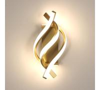 Comely 22W 2500LM Applique Murale Interieur LED, Doré Design Moderna Lampe Murale Interieur LED pour Chambre, Salon, Couloir, Escalier, Lumière Neutre 4500K