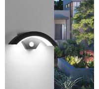 Comely 24W Applique Murale Exterieure avec Détecteur de Mouvement, Lampe Murale Moderne 6500K Étanche IP65, Projecteur LED Extérieur avec Détecteur pour Cour Terrasse Entrée Jardin, Noir