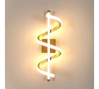 Comely 26W 2925LM Applique Murale Interieur, Créative Spirale Lampe Murale Dorée, Luminaire Mural LED pour Chambre Salon Couloir, Blanc Chaud 3000K