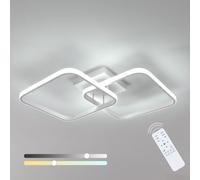 Toolight 50W 5625LM Plafonnier LED Dimmable, 64cm Luminaire Plafonnier avec Télécommande 3000K-6500K, Lustre Salon Carré en Acrylique pour Chambre Salle de Bain Salon Cuisine Couloir