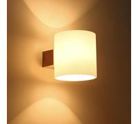 Comely Applique Murale Bois, Moderne Lampe Murale Industrielle Abat-jour en Verre, E27 Appliques Murales Interieures pour Chambre Couloir Salon Couloir Café Entrée