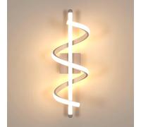 Comely Applique Murale Chambre Moderne, 26W 3000K Lumière Chaude Lampe Murale LED Interieur, Applique Blanche Créative en Spirale pour Chambre, Salon, Couloir
