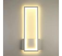 Comely Applique Murale Interieur, 16W 2000LM Lampe Murale LED Moderne, Rectangle Luminaire Mural Acrylique pour Salon Chambre Escalier Couloir, Lumière Chaude 3000K, Blanc